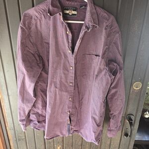 Casual Men's Purple Plaid Button Down Shirt